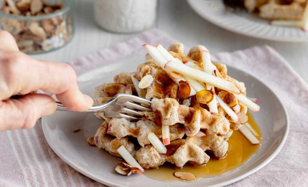 Whole Grain Apple Waffles