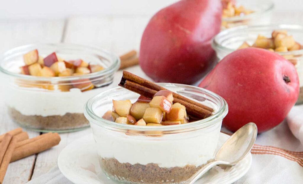 No Bake Pear Cheesecake